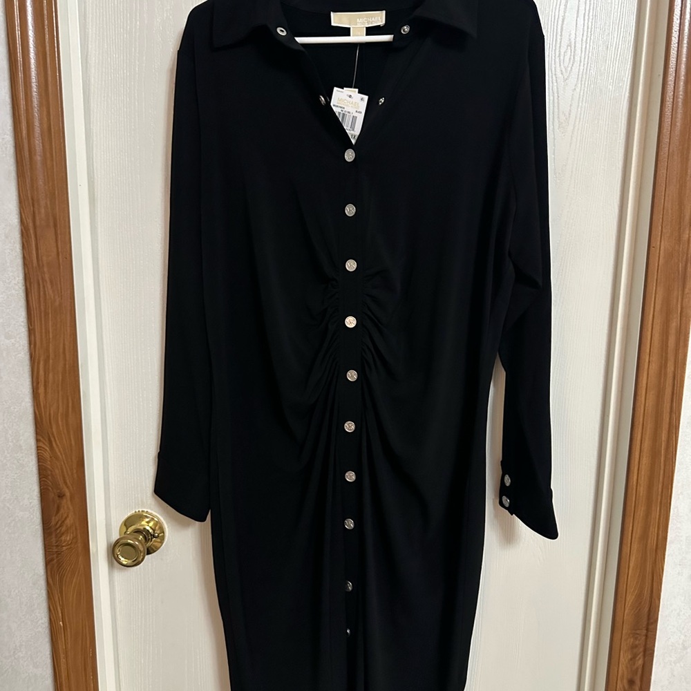 Solid Snap Ruched Mini Dress - Picture 3 of 4